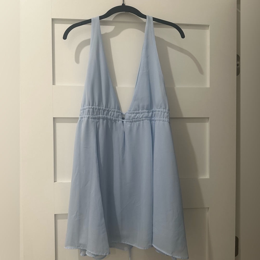 Lucy in The Sky Blue Tie Back Mini Dress
